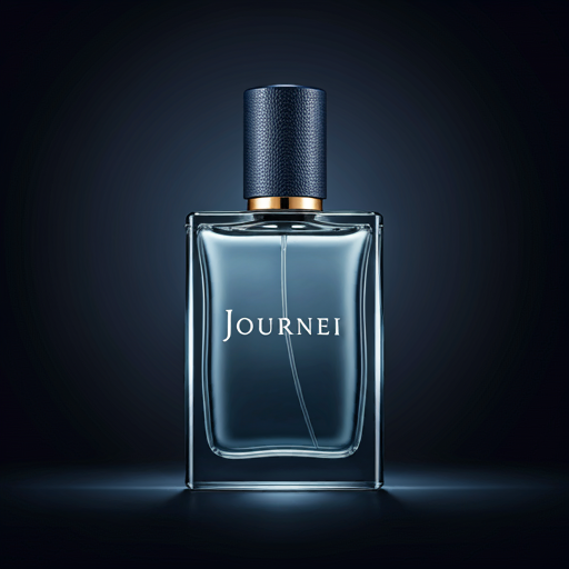 A bottle of perfume on a black background