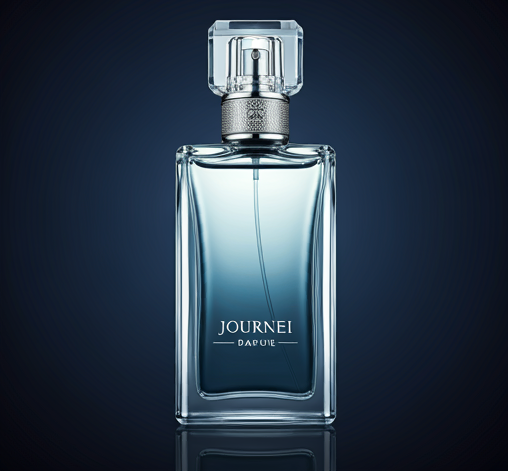 A bottle of perfume on top of a table.